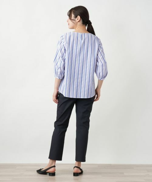 Leilian / レリアン シャツ・ブラウス | ストライプ七分袖ブラウス-Leilian WHITE LABEL【Leilian WHITE LABEL】 | 詳細6