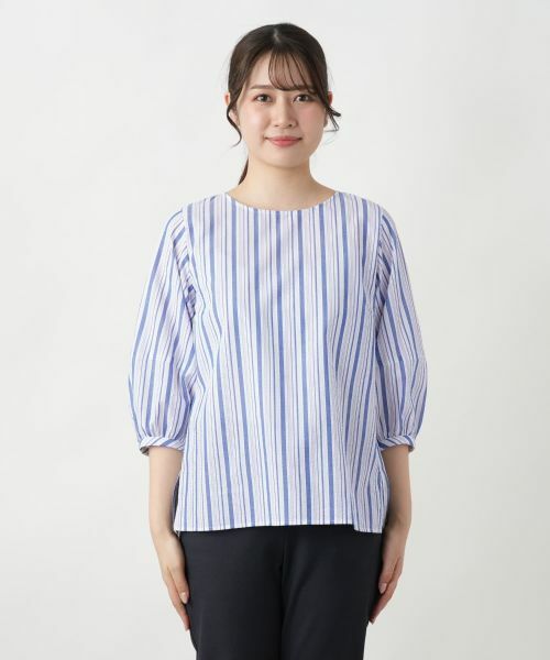 Leilian / レリアン シャツ・ブラウス | ストライプ七分袖ブラウス-Leilian WHITE LABEL【Leilian WHITE LABEL】 | 詳細7