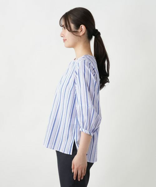 Leilian / レリアン シャツ・ブラウス | ストライプ七分袖ブラウス-Leilian WHITE LABEL【Leilian WHITE LABEL】 | 詳細8