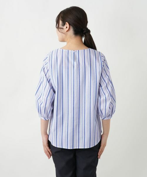 Leilian / レリアン シャツ・ブラウス | ストライプ七分袖ブラウス-Leilian WHITE LABEL【Leilian WHITE LABEL】 | 詳細9