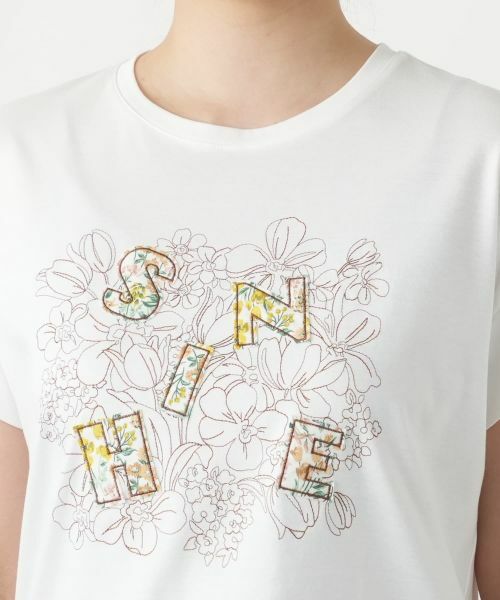 Leilian / レリアン Tシャツ | フラワー刺繍Tシャツ【Leilian WHITE LABEL】 | 詳細10