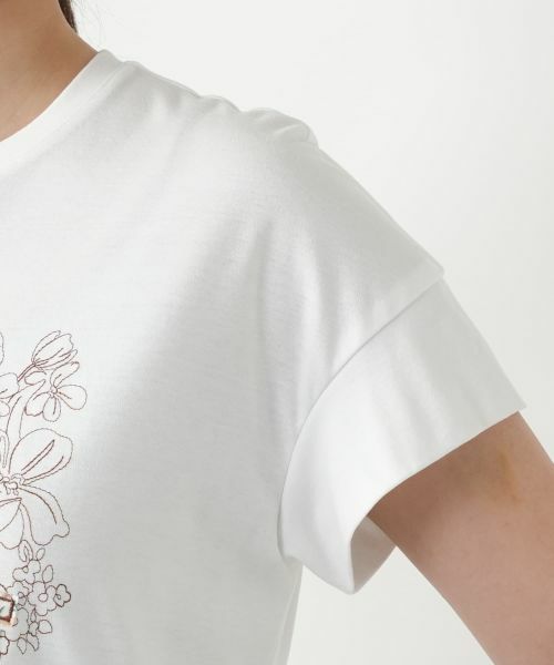 Leilian / レリアン Tシャツ | フラワー刺繍Tシャツ【Leilian WHITE LABEL】 | 詳細12