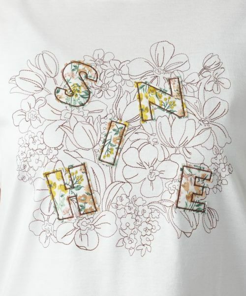 セール】 フラワー刺繍Tシャツ【Leilian WHITE LABEL】 （T