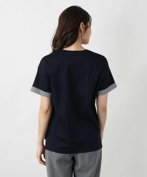 Leilian / レリアン Tシャツ | 刺繍クルーネックTシャツ【Leilian WHITE LABEL】 | 詳細10