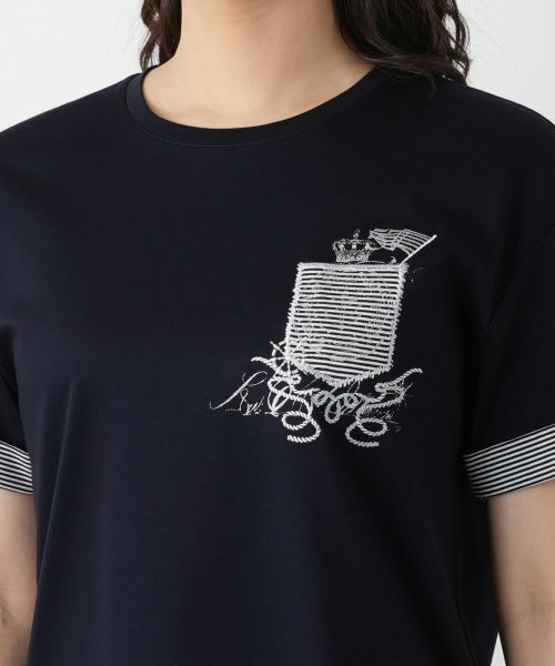 Leilian / レリアン Tシャツ | 刺繍クルーネックTシャツ【Leilian WHITE LABEL】 | 詳細11