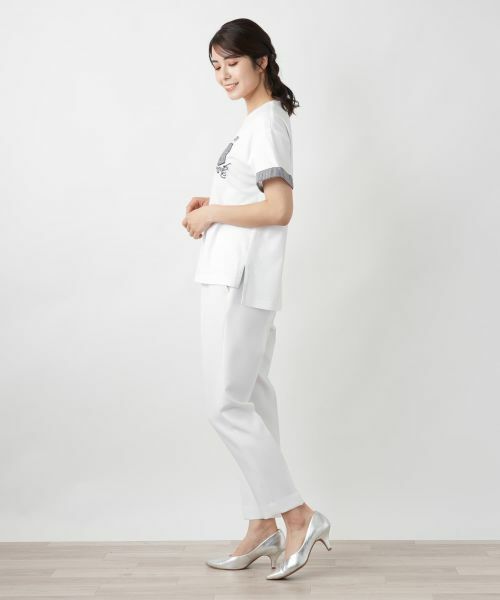 Leilian / レリアン Tシャツ | 刺繍クルーネックTシャツ【Leilian WHITE LABEL】 | 詳細2