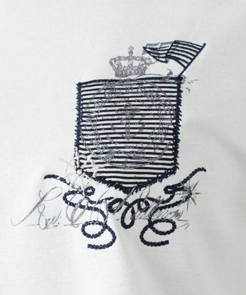 Leilian / レリアン Tシャツ | 刺繍クルーネックTシャツ【Leilian WHITE LABEL】 | 詳細4