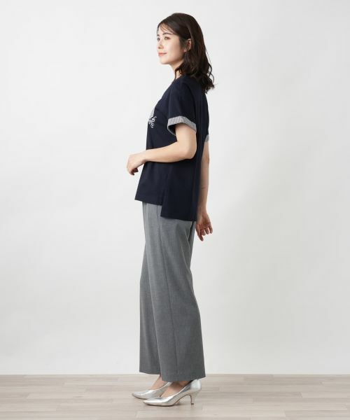 Leilian / レリアン Tシャツ | 刺繍クルーネックTシャツ【Leilian WHITE LABEL】 | 詳細6