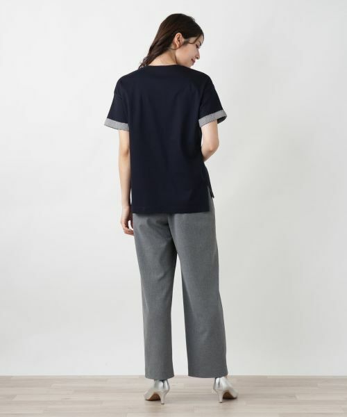 Leilian / レリアン Tシャツ | 刺繍クルーネックTシャツ【Leilian WHITE LABEL】 | 詳細7