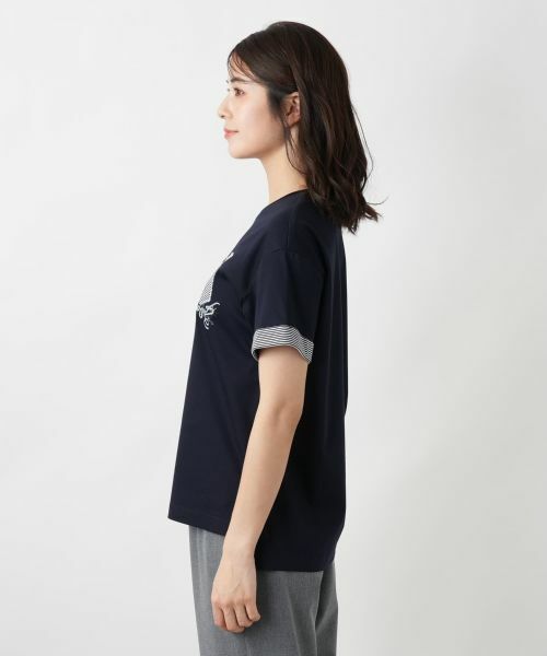Leilian / レリアン Tシャツ | 刺繍クルーネックTシャツ【Leilian WHITE LABEL】 | 詳細9