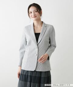 Leilian / レリアン テーラードジャケット | ストライプジャケット【Leilian WHITE LABEL】