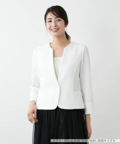 Leilian / レリアン テーラードジャケット | ノーカラージャケット【セレモニー】【Leilian WHITE LABEL】