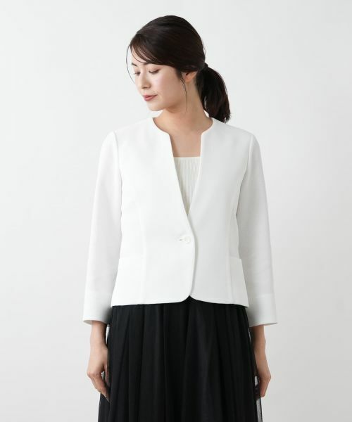 Leilian / レリアン テーラードジャケット | ノーカラージャケット【セレモニー】【Leilian WHITE LABEL】 | 詳細4