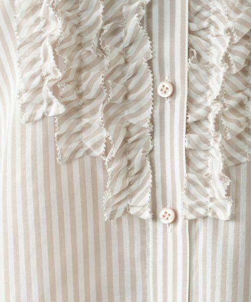 Leilian / レリアン シャツ・ブラウス | フリルストライプブラウス | 詳細18