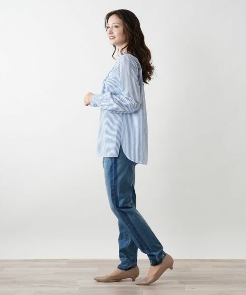 Leilian / レリアン シャツ・ブラウス | フリルストライプブラウス | 詳細5