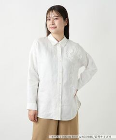 Leilian / レリアン シャツ・ブラウス | フラワー刺繍ブラウス