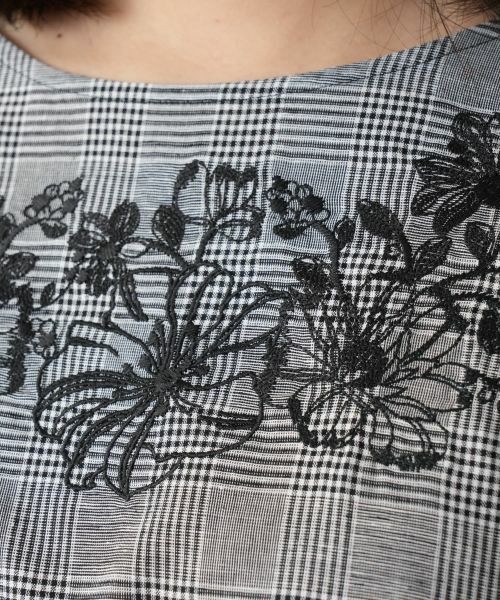 Leilian / レリアン シャツ・ブラウス | チェック刺繍ブラウス | 詳細13