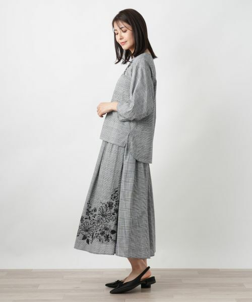 Leilian / レリアン シャツ・ブラウス | チェック刺繍ブラウス | 詳細2