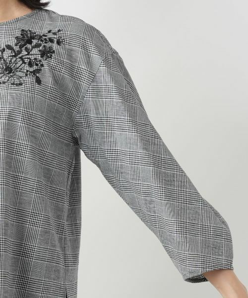 Leilian / レリアン シャツ・ブラウス | チェック刺繍ブラウス | 詳細9