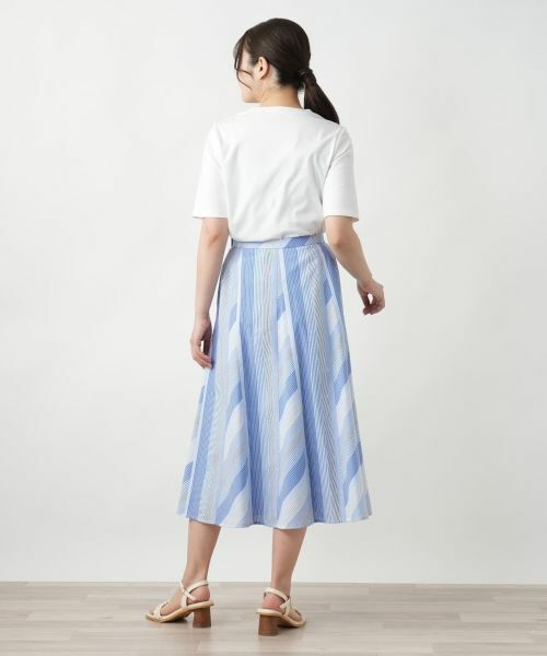 Leilian / レリアン ミニ・ひざ丈スカート | ストライプフレアスカート | 詳細3