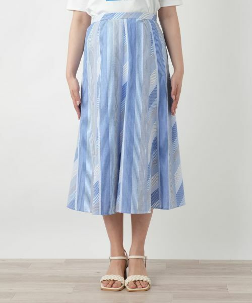 Leilian / レリアン ミニ・ひざ丈スカート | ストライプフレアスカート | 詳細4