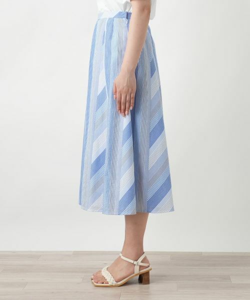 Leilian / レリアン ミニ・ひざ丈スカート | ストライプフレアスカート | 詳細5