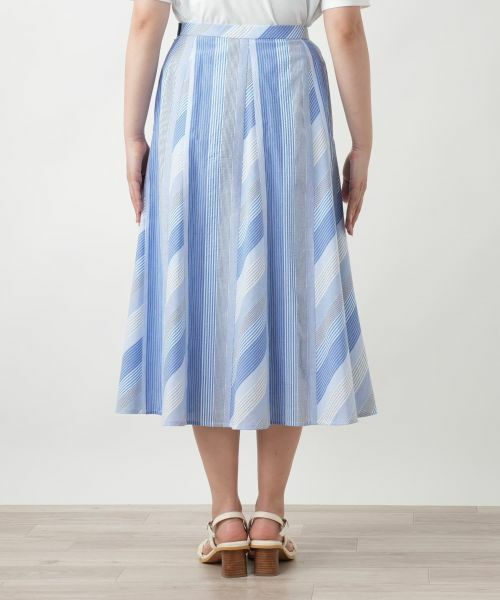 Leilian / レリアン ミニ・ひざ丈スカート | ストライプフレアスカート | 詳細6