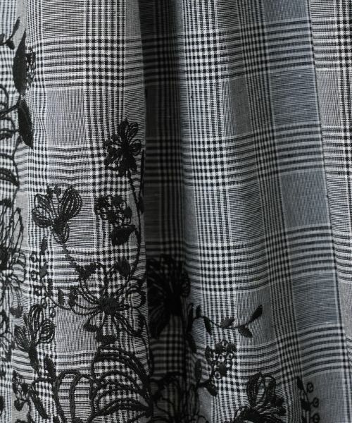 Leilian / レリアン ミニ・ひざ丈スカート | チェック刺繍フレアスカート | 詳細10