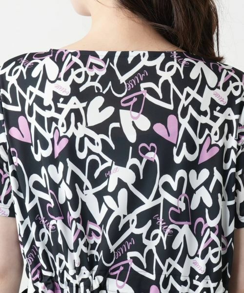 Leilian MUSE BY ROCHAS コットンワンピース ストライプ柄 Leilian MUSE BY ROCHAS コットンワンピース ストライプ柄