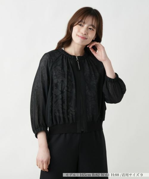 Leilian / レリアン その他アウター | シアーブルゾン【MUSE BY ROCHAS Premiere】（ブラック）