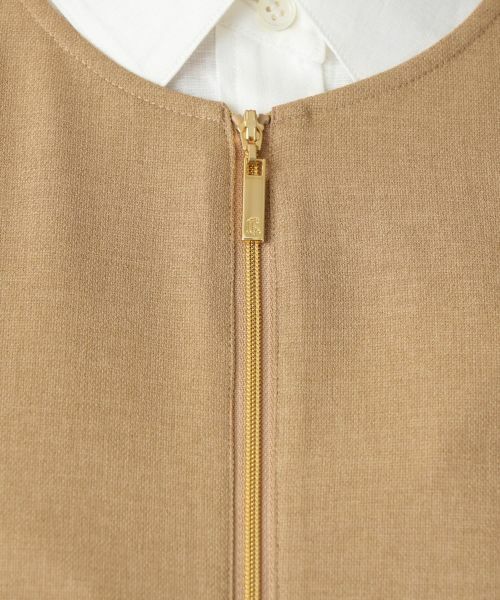 Leilian / レリアン テーラードジャケット | レイヤード風ジップベスト | 詳細15