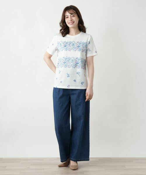 Leilian / レリアン カットソー | プリントクルーネックカットソー | 詳細1