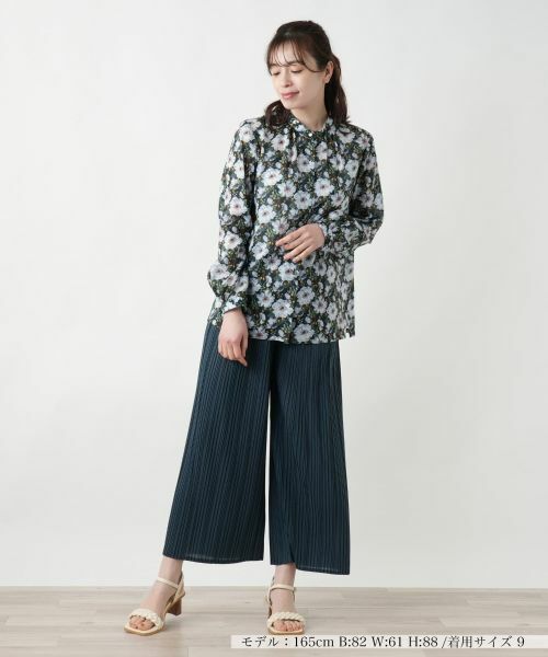 Leilian / レリアン シャツ・ブラウス | プリントバンドカラーブラウス | 詳細1