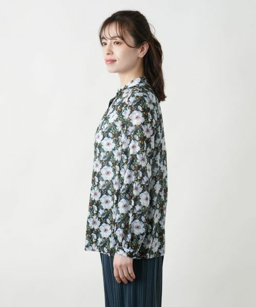 Leilian / レリアン シャツ・ブラウス | プリントバンドカラーブラウス | 詳細5