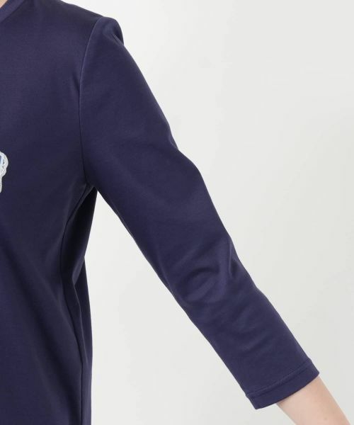 Leilian / レリアン カットソー | フラワーモチーフ七分袖カットソー | 詳細12