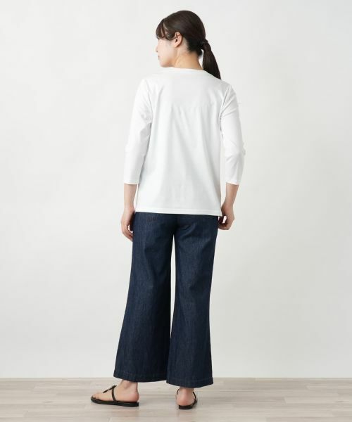 Leilian / レリアン カットソー | フラワーモチーフ七分袖カットソー | 詳細3