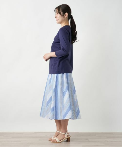 Leilian / レリアン カットソー | フラワーモチーフ七分袖カットソー | 詳細5