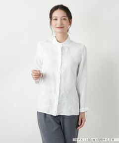 Leilian / レリアン シャツ・ブラウス | 刺繍バンドカラーブラウス【ROSSO35】