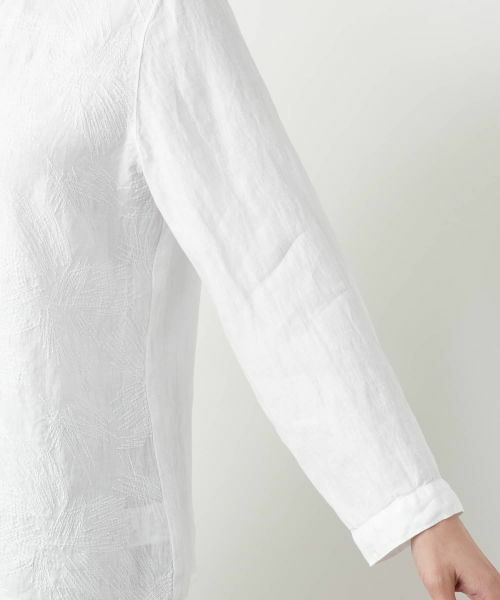 Leilian / レリアン シャツ・ブラウス | 刺繍バンドカラーブラウス【ROSSO35】 | 詳細11