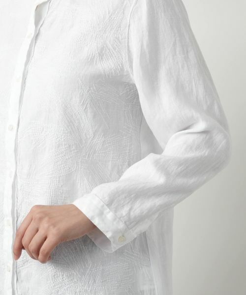 Leilian / レリアン シャツ・ブラウス | 刺繍バンドカラーブラウス【ROSSO35】 | 詳細12