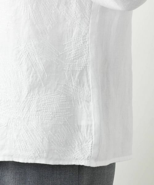 Leilian / レリアン シャツ・ブラウス | 刺繍バンドカラーブラウス【ROSSO35】 | 詳細13