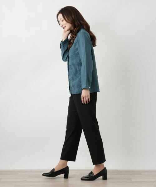 Leilian / レリアン シャツ・ブラウス | 刺繍バンドカラーブラウス【ROSSO35】 | 詳細2