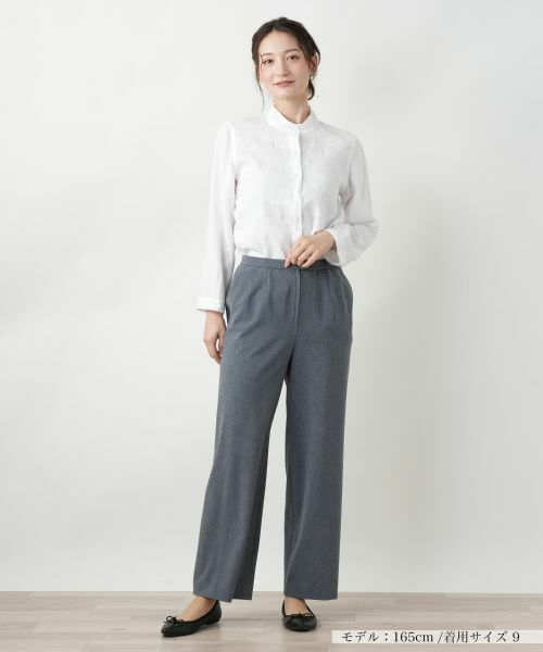 Leilian / レリアン シャツ・ブラウス | 刺繍バンドカラーブラウス【ROSSO35】 | 詳細4