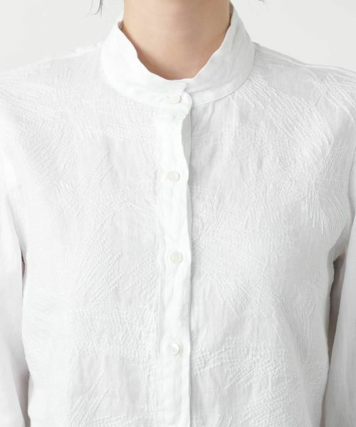 Leilian / レリアン シャツ・ブラウス | 刺繍バンドカラーブラウス【ROSSO35】 | 詳細9