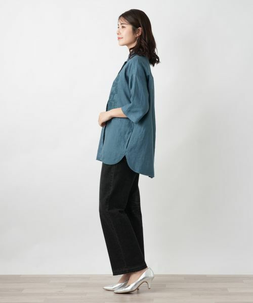 Leilian / レリアン シャツ・ブラウス | 刺繍比翼ブラウス【ROSSO35】 | 詳細2