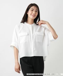 Leilian / レリアン シャツ・ブラウス | 比翼バンドカラーブラウス【Leilian WHITE LABEL】