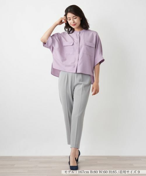 Leilian / レリアン シャツ・ブラウス | 比翼バンドカラーブラウス【Leilian WHITE LABEL】 | 詳細7