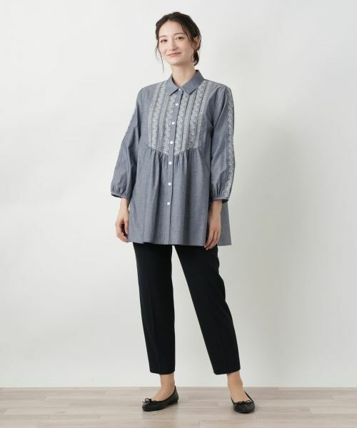 Leilian / レリアン シャツ・ブラウス | 刺繍ギャザーブラウス【Leilian WHITE LABEL】 | 詳細13