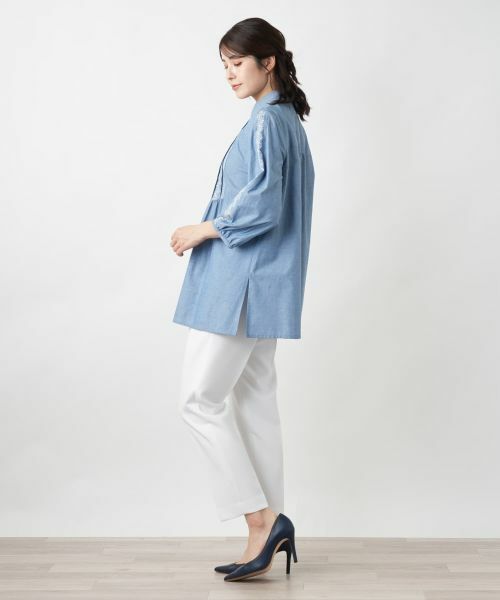 Leilian / レリアン シャツ・ブラウス | 刺繍ギャザーブラウス【Leilian WHITE LABEL】 | 詳細2