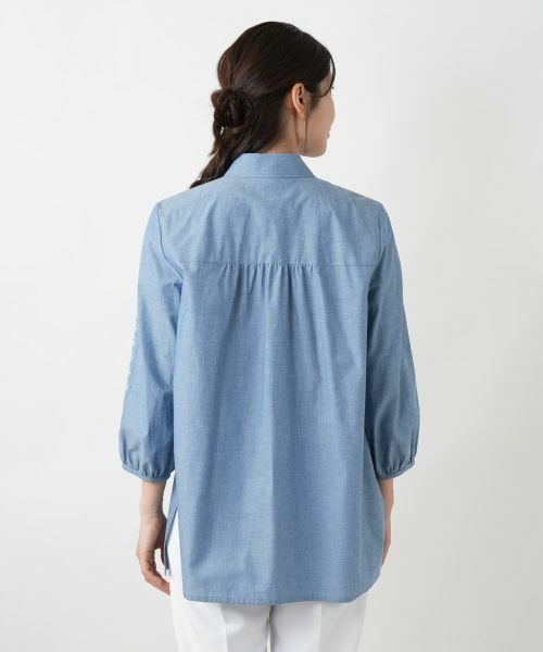 Leilian / レリアン シャツ・ブラウス | 刺繍ギャザーブラウス【Leilian WHITE LABEL】 | 詳細6